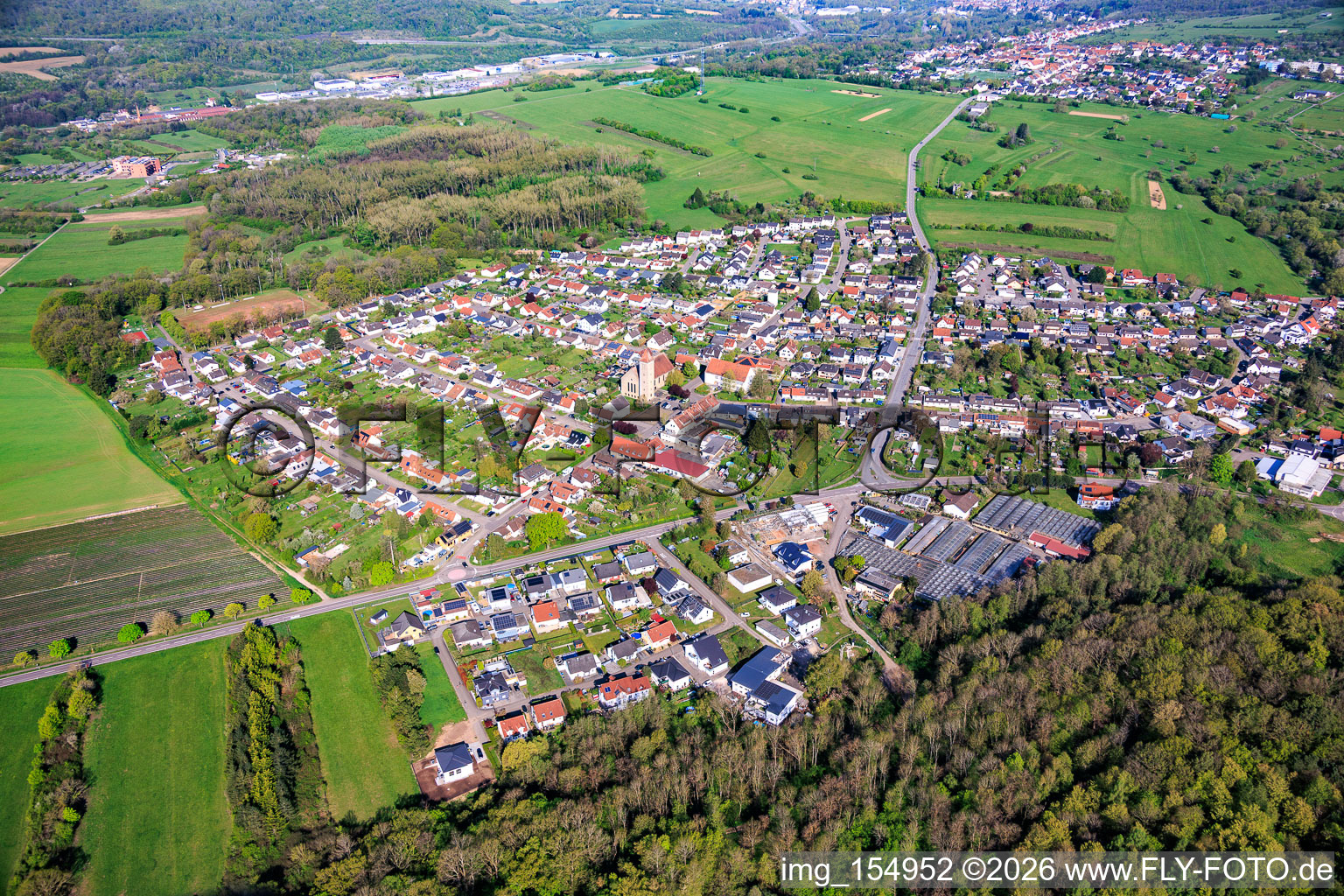 Du sud à le quartier Sitterswald in Kleinblittersdorf dans le département Sarre, Allemagne