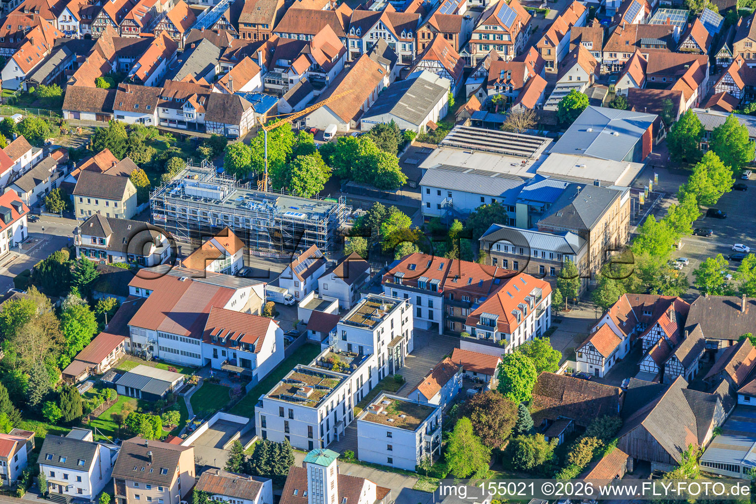 Chantier de construction d'une nouvelle cafétéria à l'école primaire Ludwig-Riedinger à Kandel dans le département Rhénanie-Palatinat, Allemagne