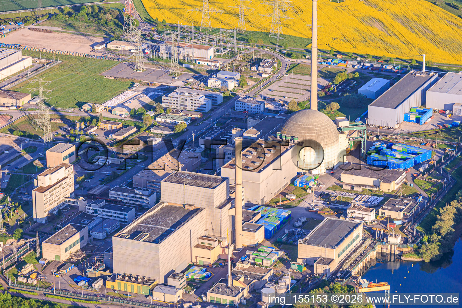 Centrale nucléaire déclassée d'EnBW Kernkraft GmbH (EnKK), Philippsburg à Philippsburg dans le département Bade-Wurtemberg, Allemagne