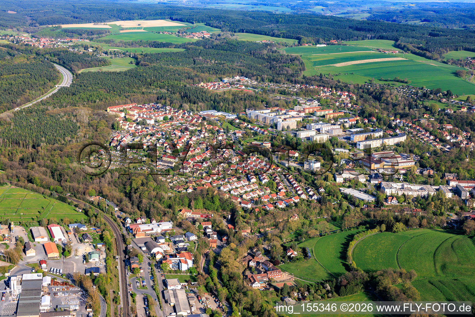 De l'ouest à Stadtroda dans le département Thuringe, Allemagne