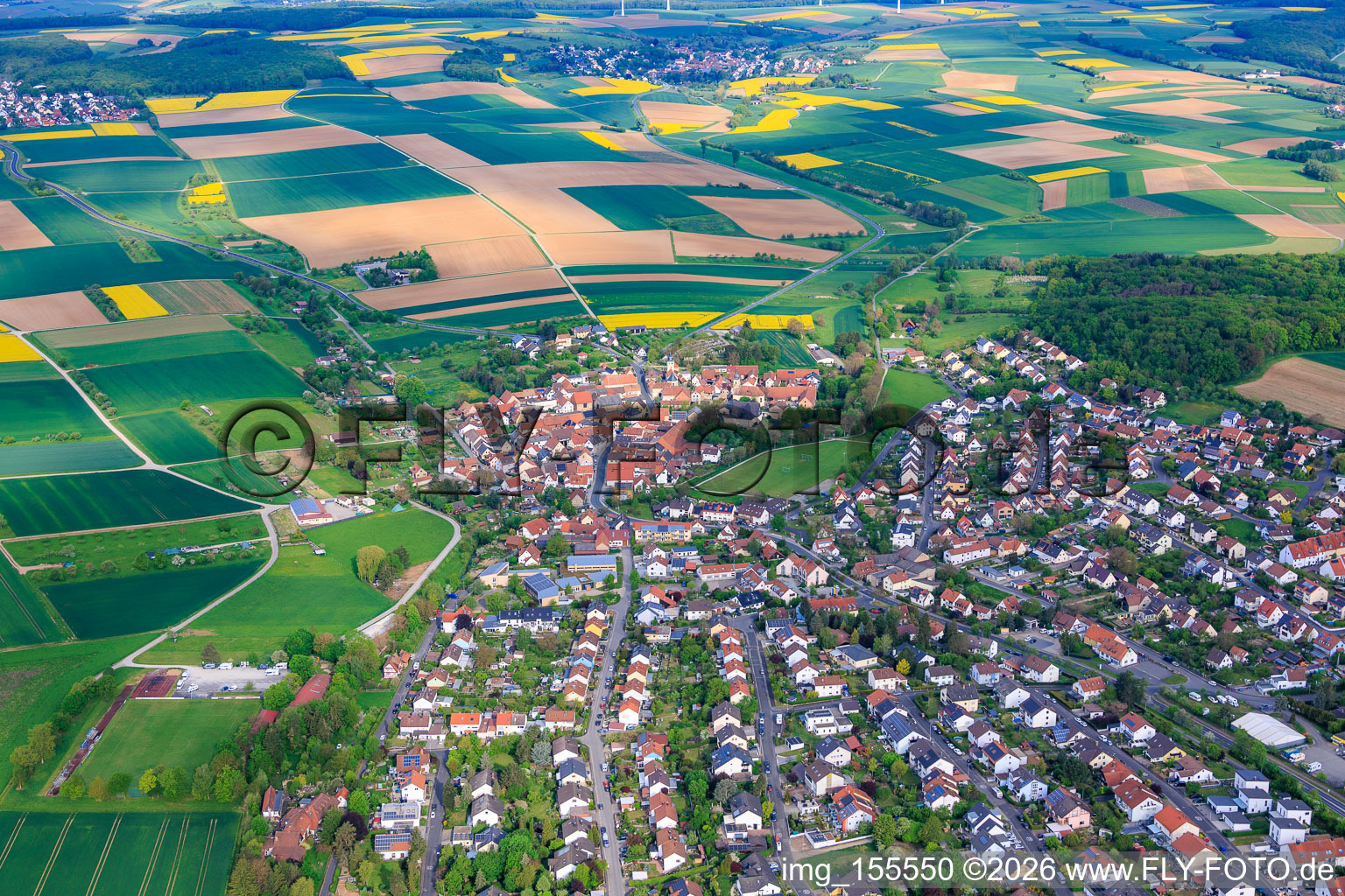 Du sud-est à Euerbach dans le département Bavière, Allemagne