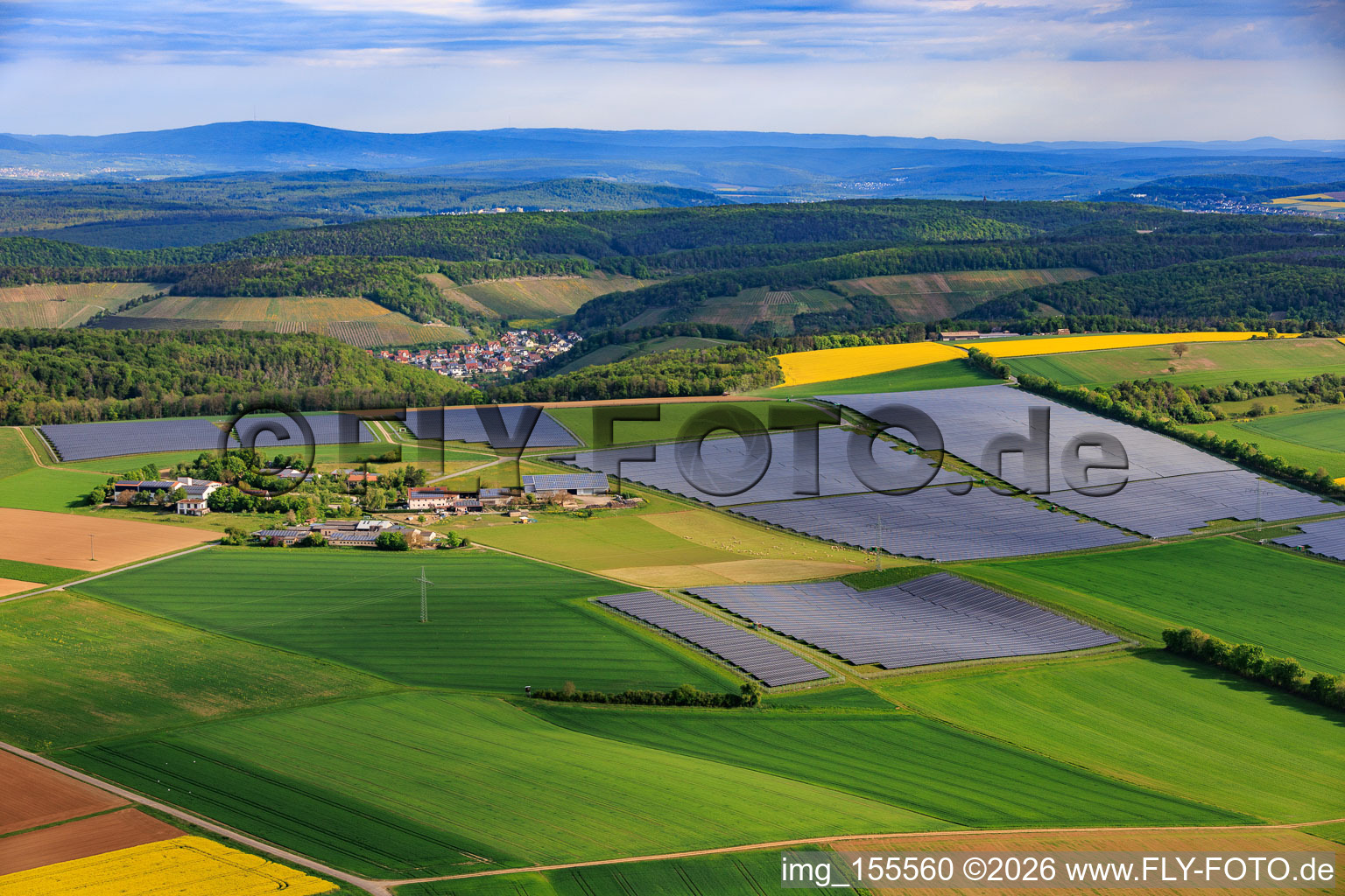Parc solaire Ramsthal à Zehntfreyhof à Ramsthal dans le département Bavière, Allemagne