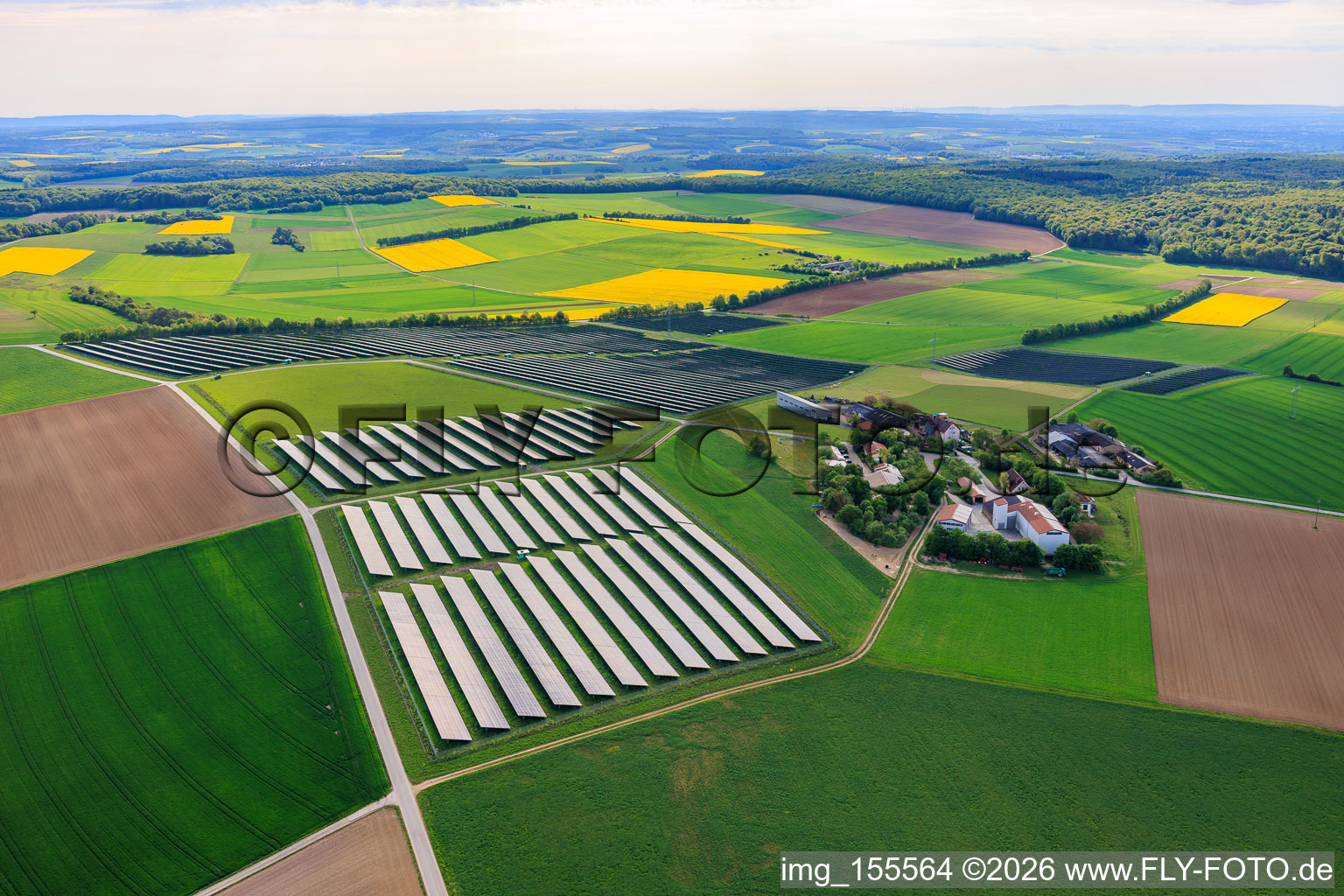Parc solaire Ramsthal à Zehntfreyhof à Ramsthal dans le département Bavière, Allemagne