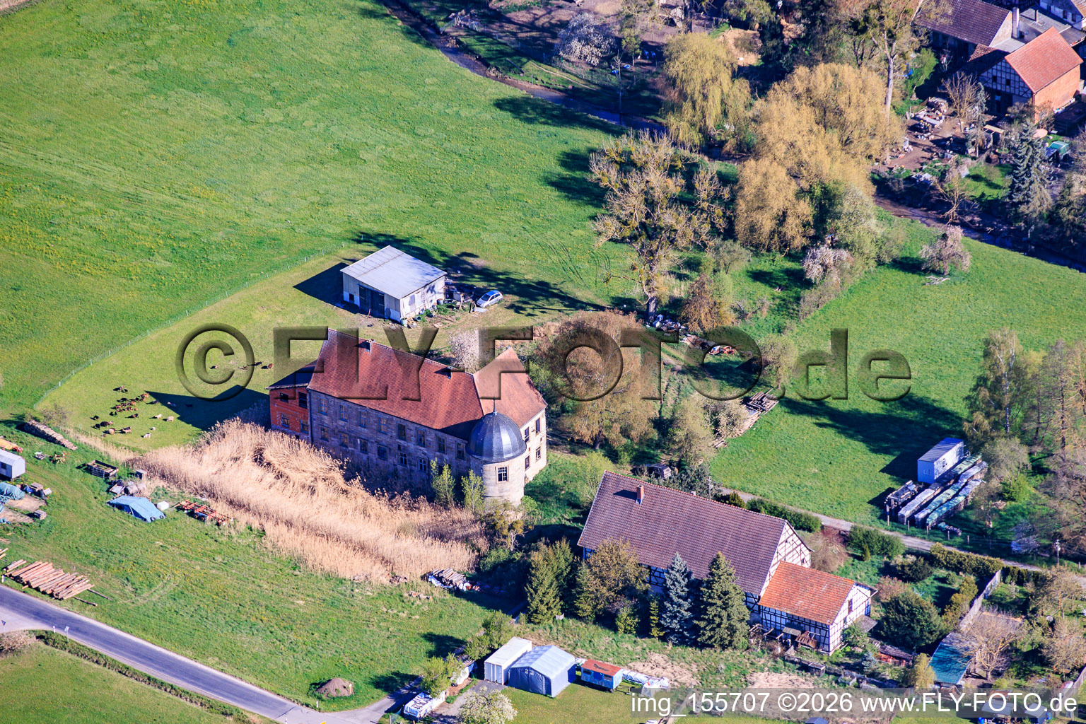 « Château » au bout de Castle Street à le quartier Hellingen in Heldburg dans le département Thuringe, Allemagne