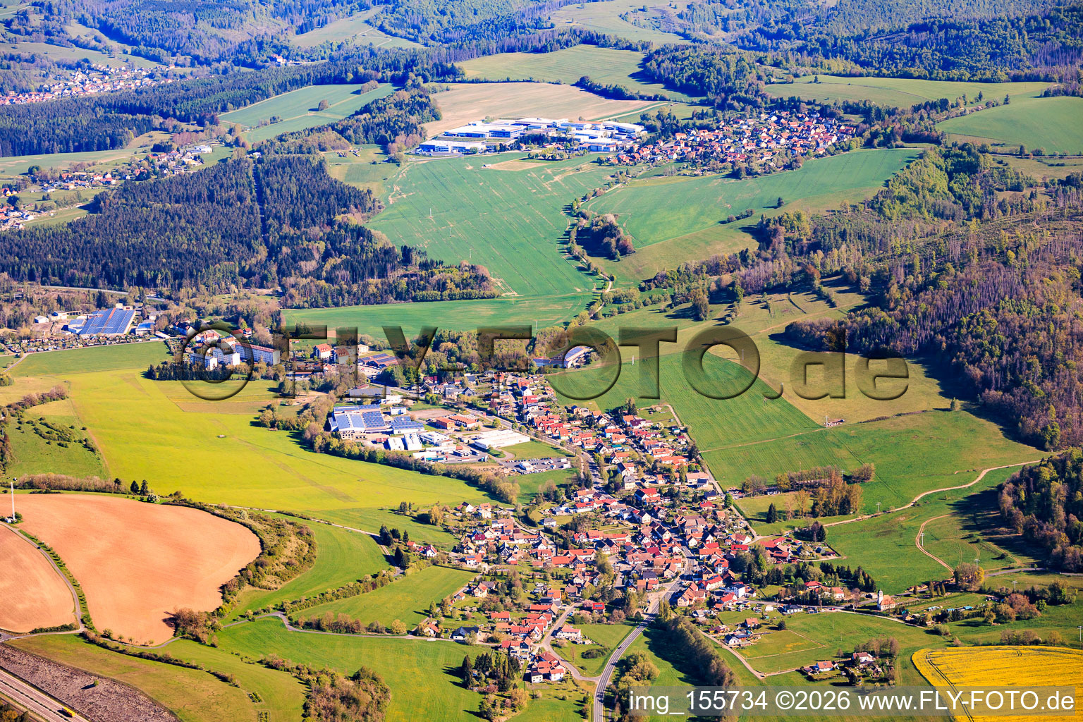 Du sud à le quartier Brattendorf in Auengrund dans le département Thuringe, Allemagne