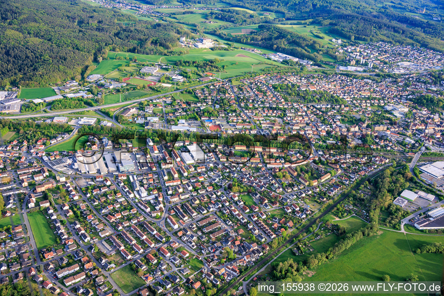 Du nord à le quartier Unterwallenstadt in Lichtenfels dans le département Bavière, Allemagne