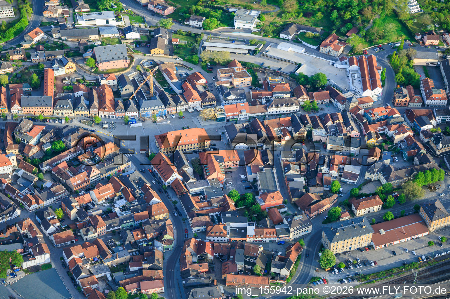 Marché à le quartier Burgberg in Lichtenfels dans le département Bavière, Allemagne