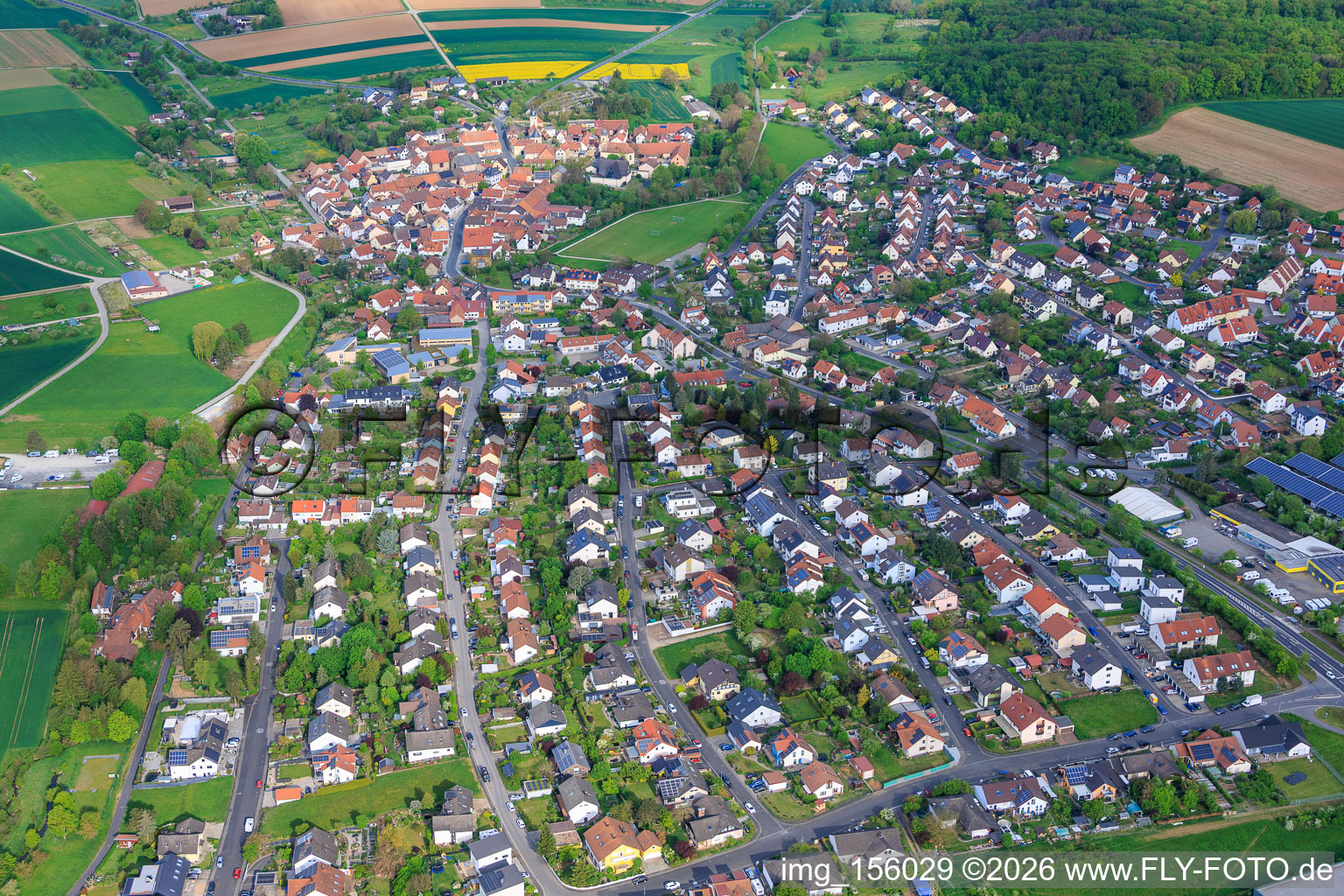 Du sud-est à Euerbach dans le département Bavière, Allemagne
