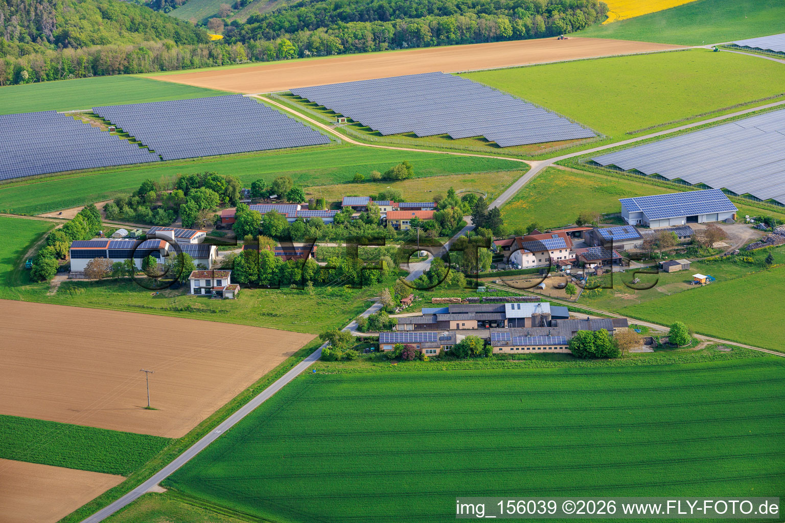 Parc solaire Ramsthal à Zehntfreyhof à Ramsthal dans le département Bavière, Allemagne