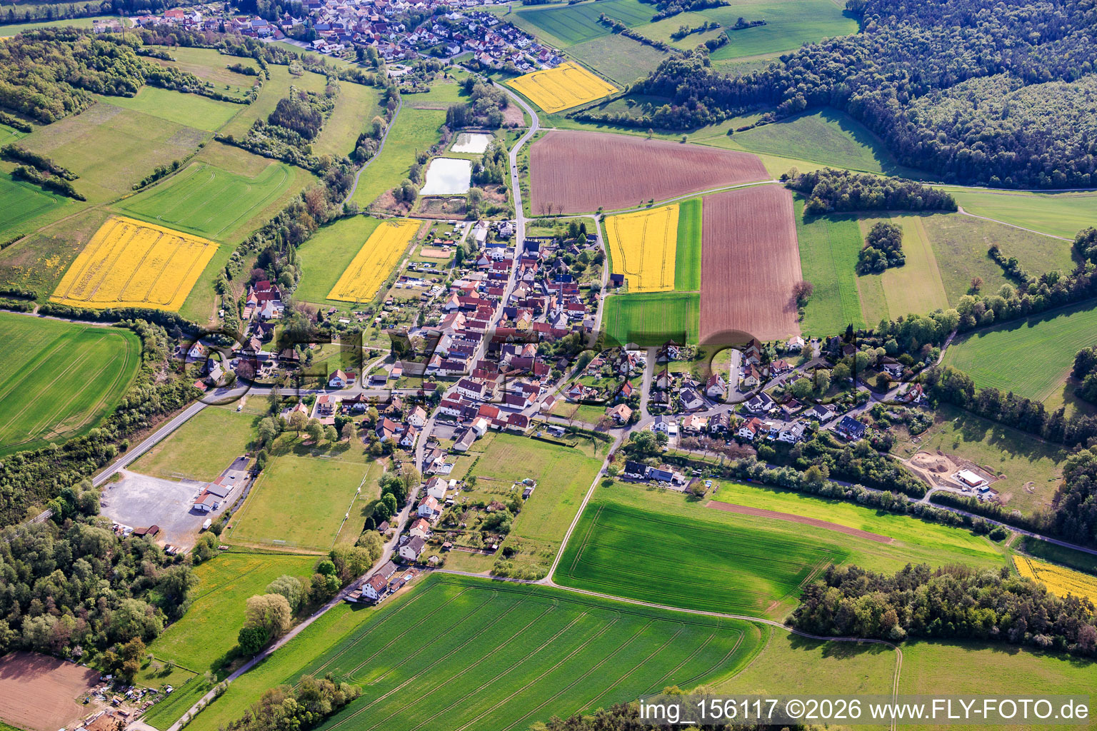Du sud-ouest à le quartier Bühler in Eußenheim dans le département Bavière, Allemagne