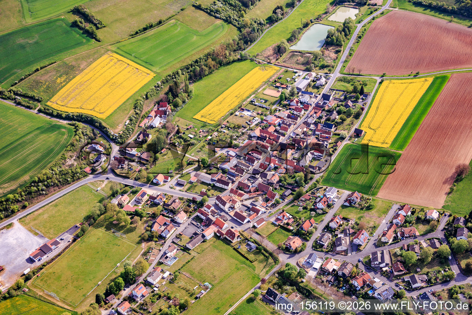 Du sud-ouest à le quartier Bühler in Eußenheim dans le département Bavière, Allemagne