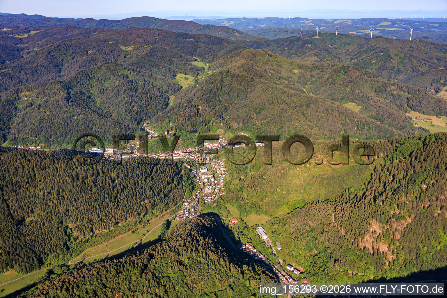 Vue de la ville depuis le nord-est à Hornberg dans le département Bade-Wurtemberg, Allemagne