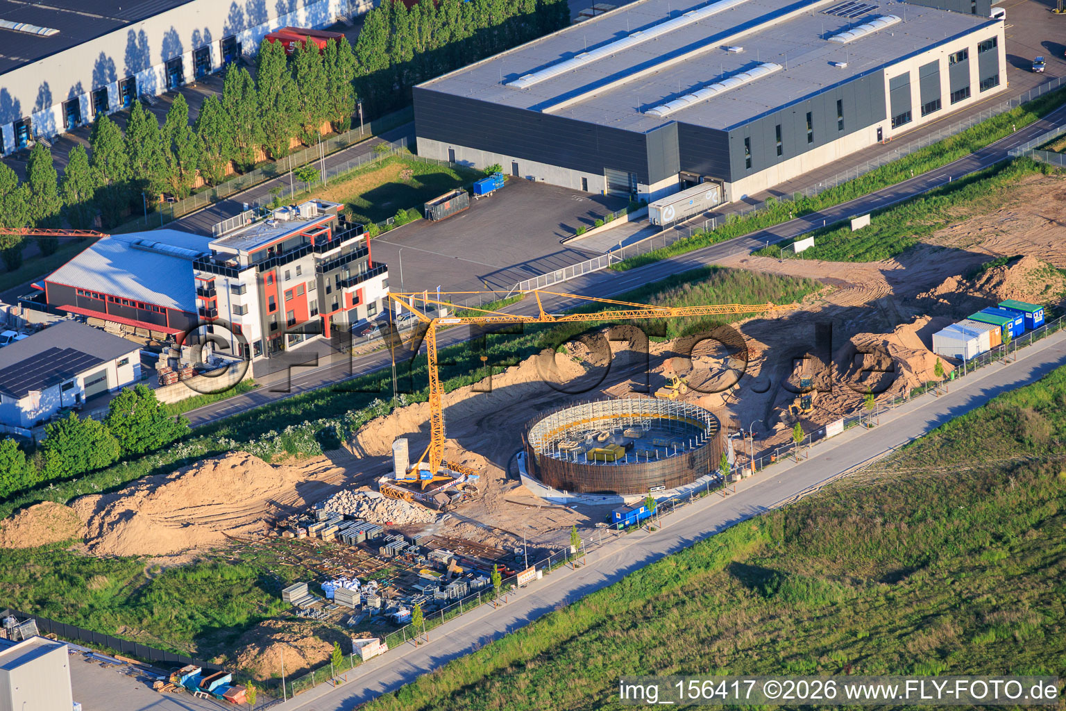 Agrandissement de la zone industrielle interparc à Niedersand à Offenbach an der Queich dans le département Rhénanie-Palatinat, Allemagne