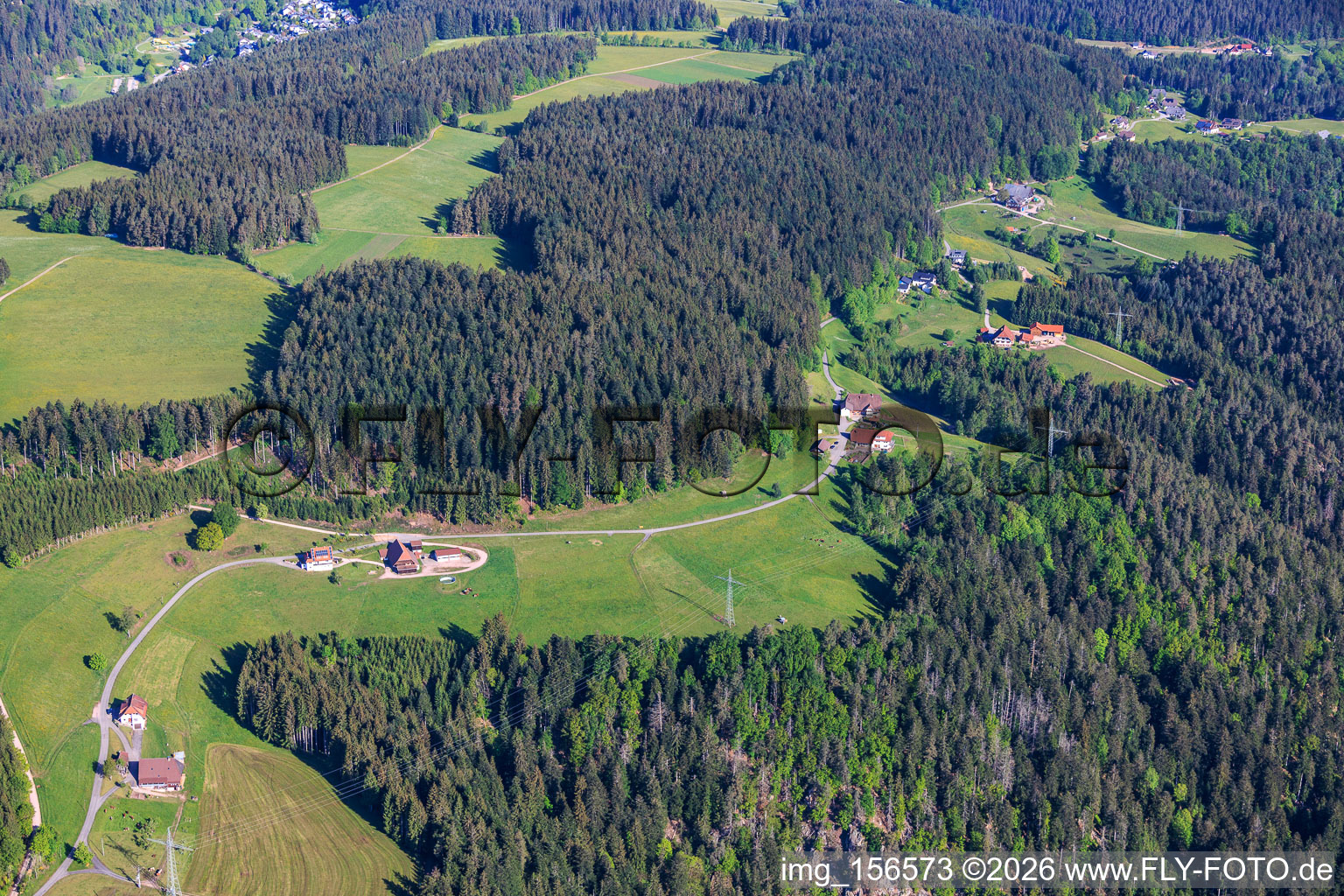 Le district de Ramstein, vu du sud-est à le quartier Tennenbronn in Schramberg dans le département Bade-Wurtemberg, Allemagne