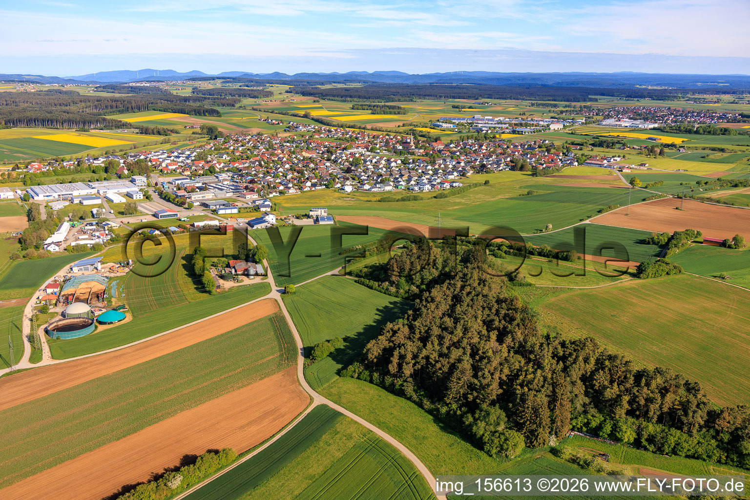Du sud-est à le quartier Seedorf in Dunningen dans le département Bade-Wurtemberg, Allemagne