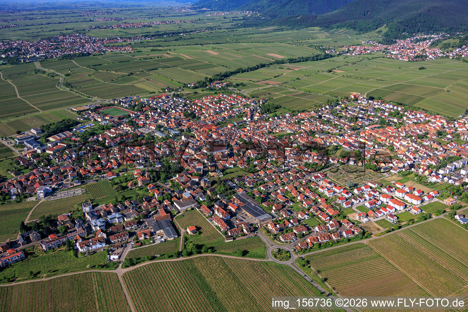 Du nord-est à Maikammer dans le département Rhénanie-Palatinat, Allemagne