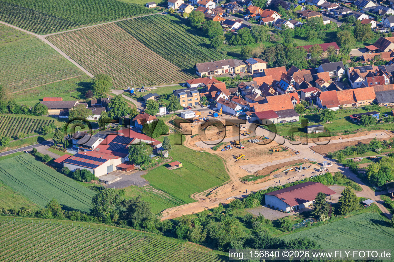 Aménagement du nouveau quartier résidentiel du domaine viticole de Lindenhof à le quartier Klingen in Heuchelheim-Klingen dans le département Rhénanie-Palatinat, Allemagne