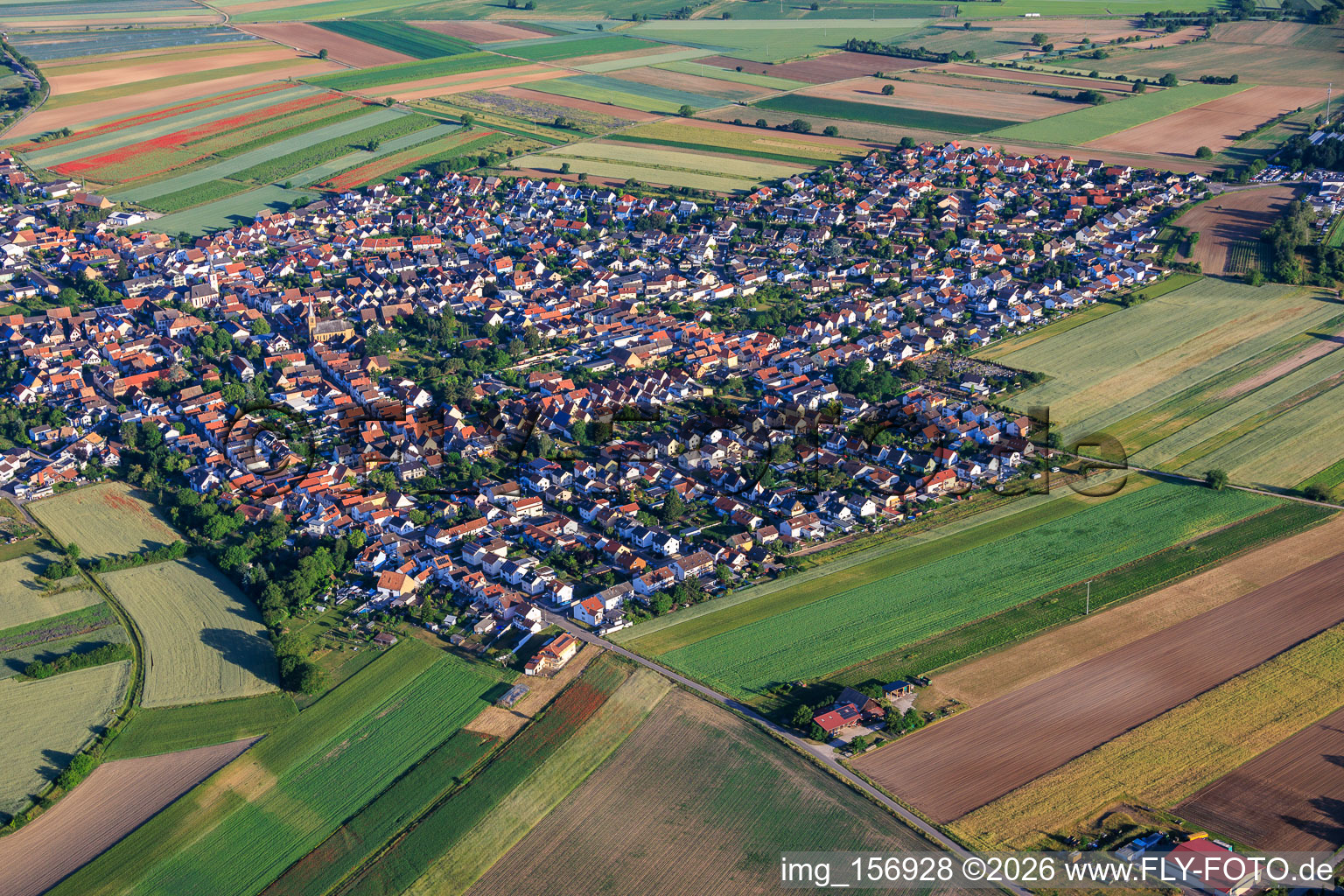 Du sud-ouest à le quartier Mechtersheim in Römerberg dans le département Rhénanie-Palatinat, Allemagne
