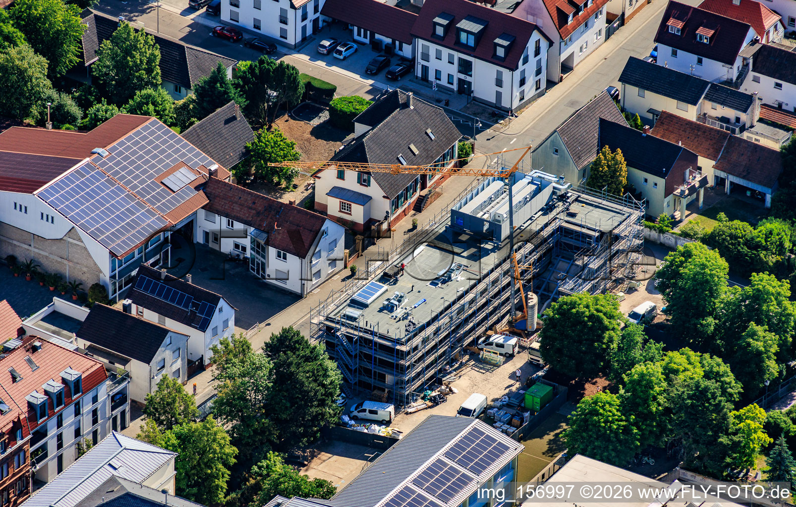 Chantier de construction d'une nouvelle cafétéria à l'école primaire Ludwig-Riedinger à Kandel dans le département Rhénanie-Palatinat, Allemagne