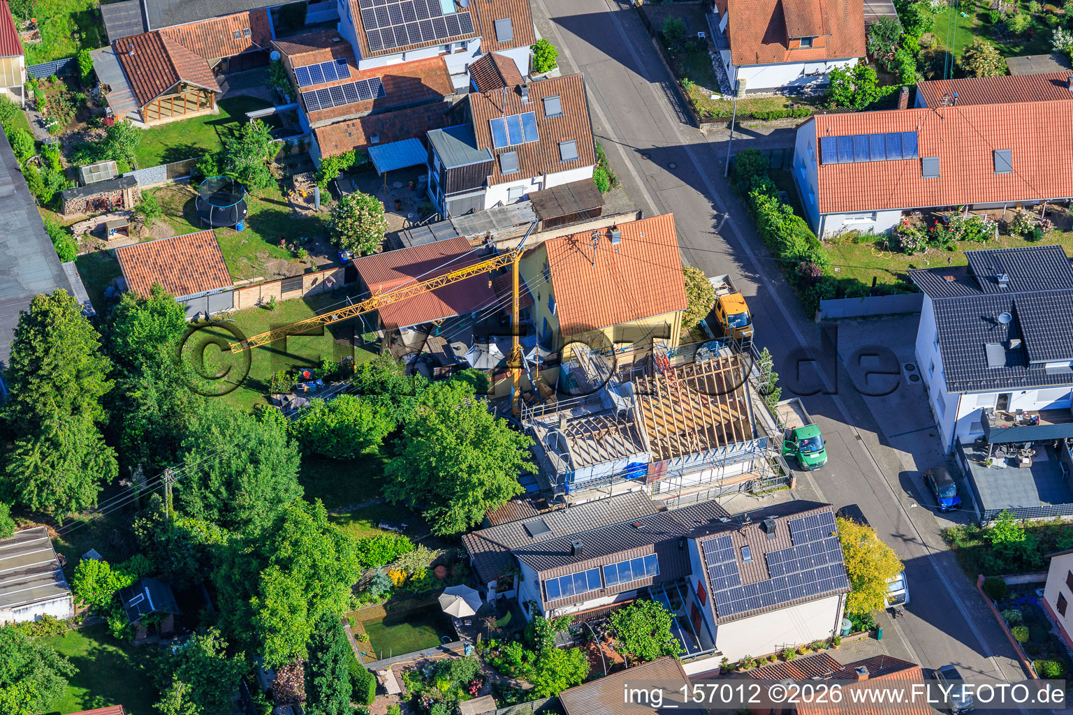 Chantier de rénovation complète d'une maison individuelle à Waldstr à Kandel dans le département Rhénanie-Palatinat, Allemagne