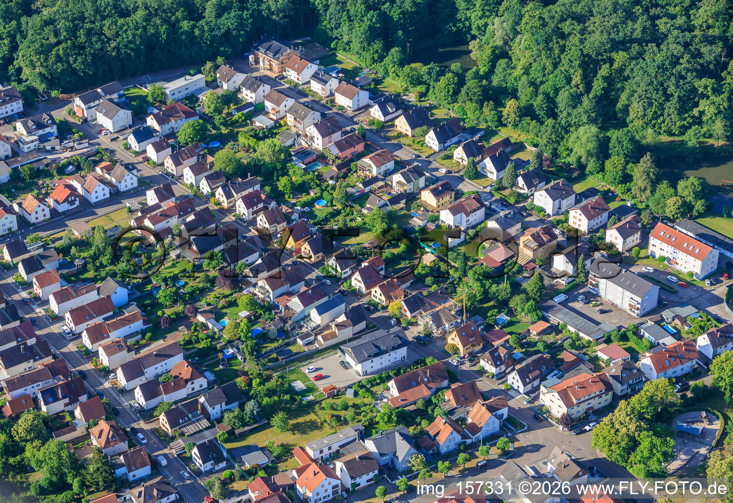 Le village de Garden City, vu du nord-est à Kandel dans le département Rhénanie-Palatinat, Allemagne