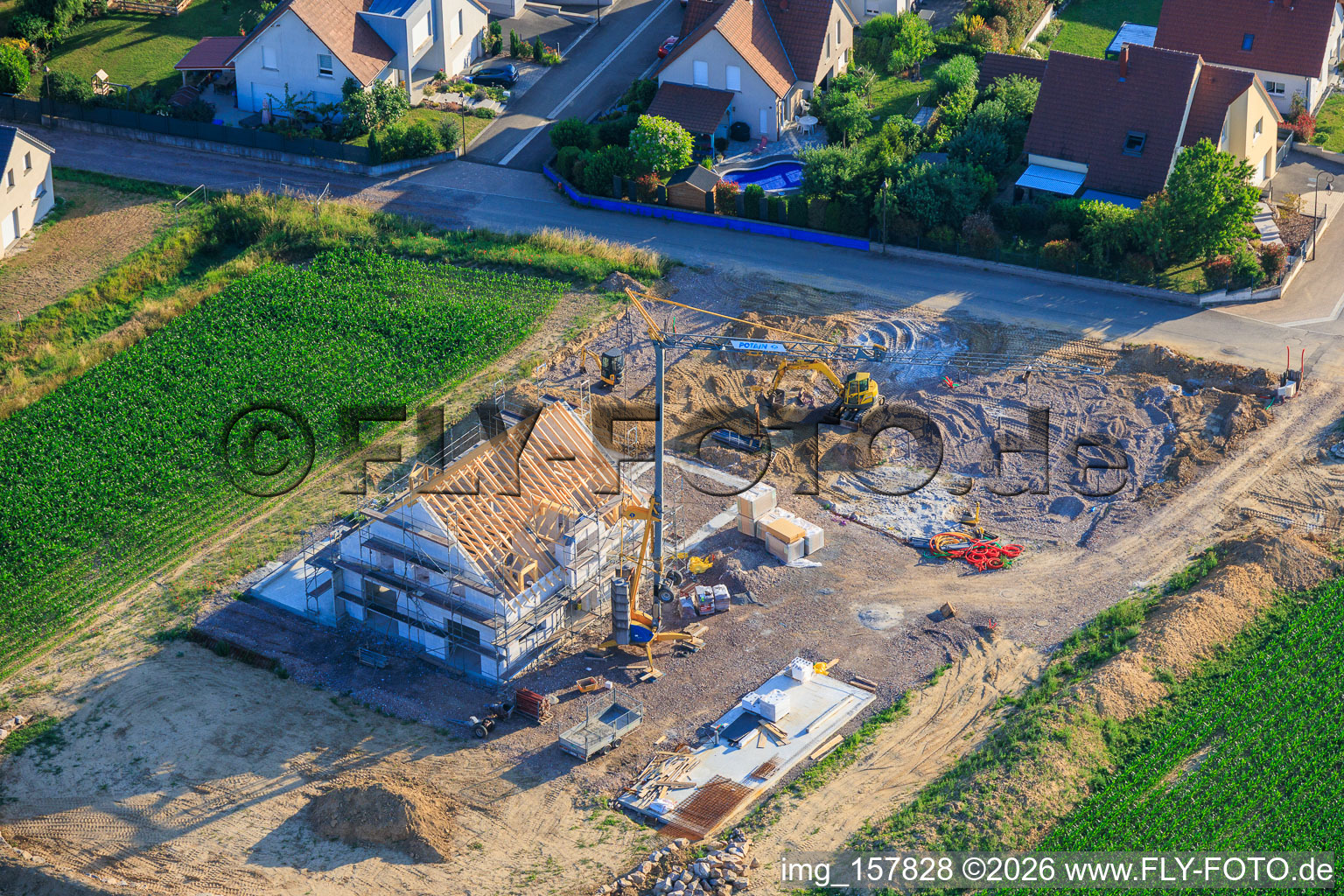 Nouveau chantier EFH rue des Hirondelles à Steinseltz dans le département Bas Rhin, France