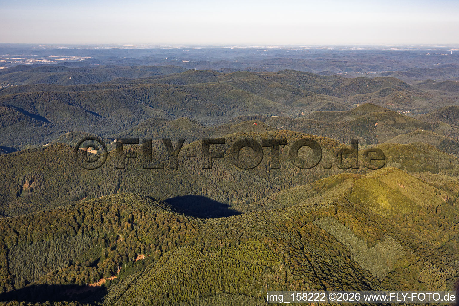 Vue sur les Vosges du Nord le matin à Dambach dans le département Bas Rhin, France