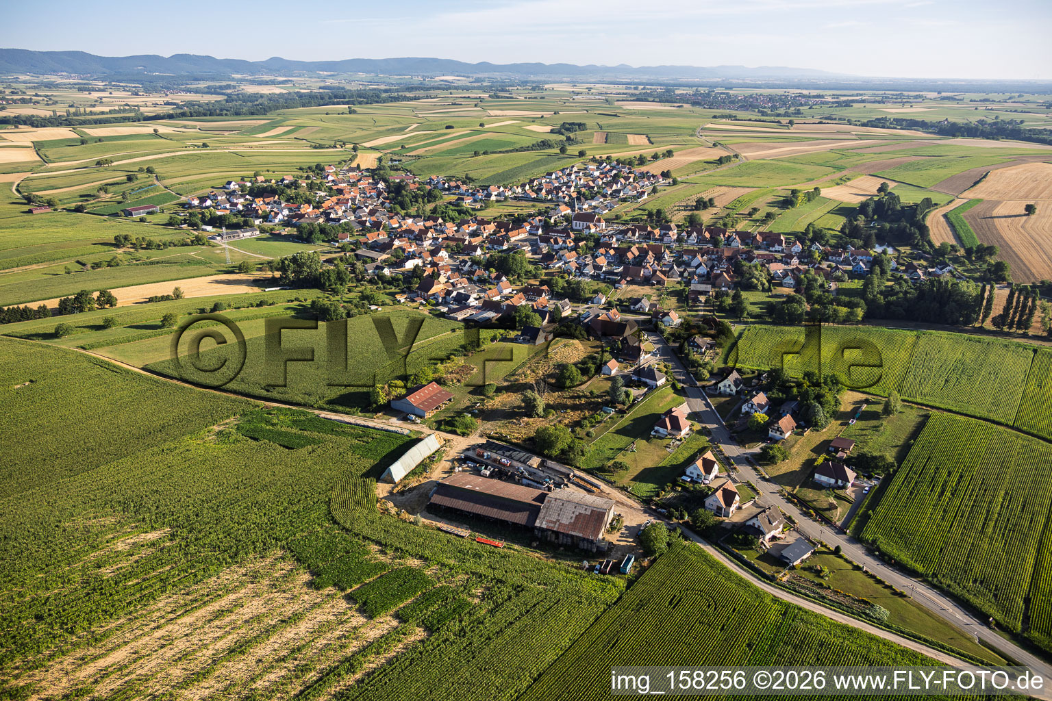 Du sud à Aschbach dans le département Bas Rhin, France