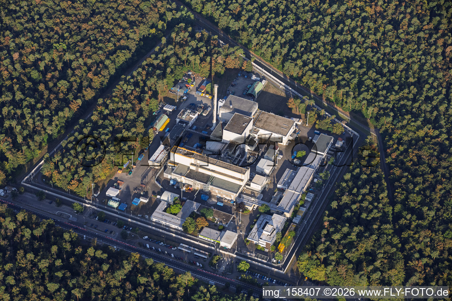 Usine de retraitement de Karlsruhe (WAK) à Linkenheim-Hochstetten dans le département Bade-Wurtemberg, Allemagne