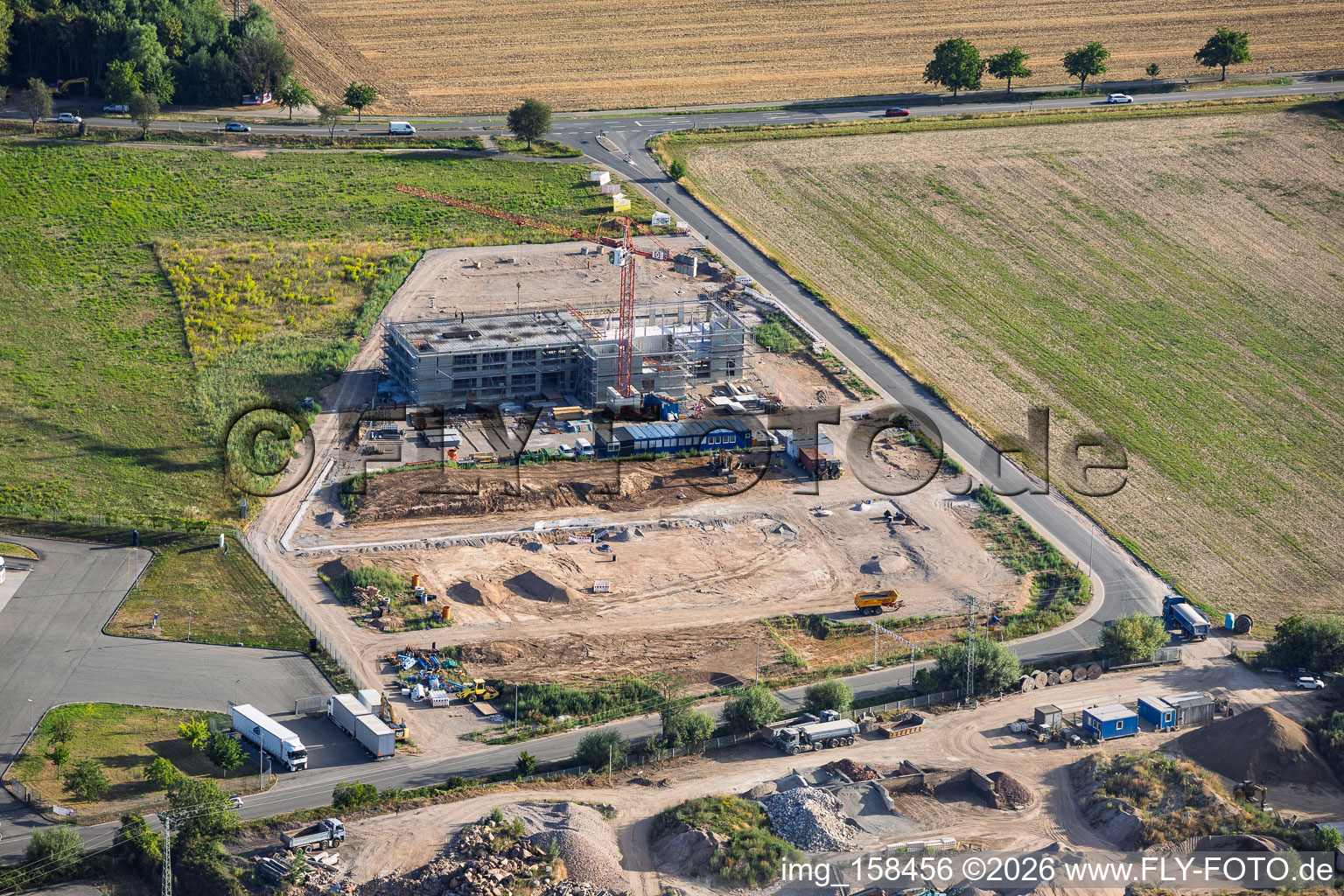 Chantier du nouveau campus de X2E pour les bâtiments administratifs et de production à Rohrbach dans le département Rhénanie-Palatinat, Allemagne