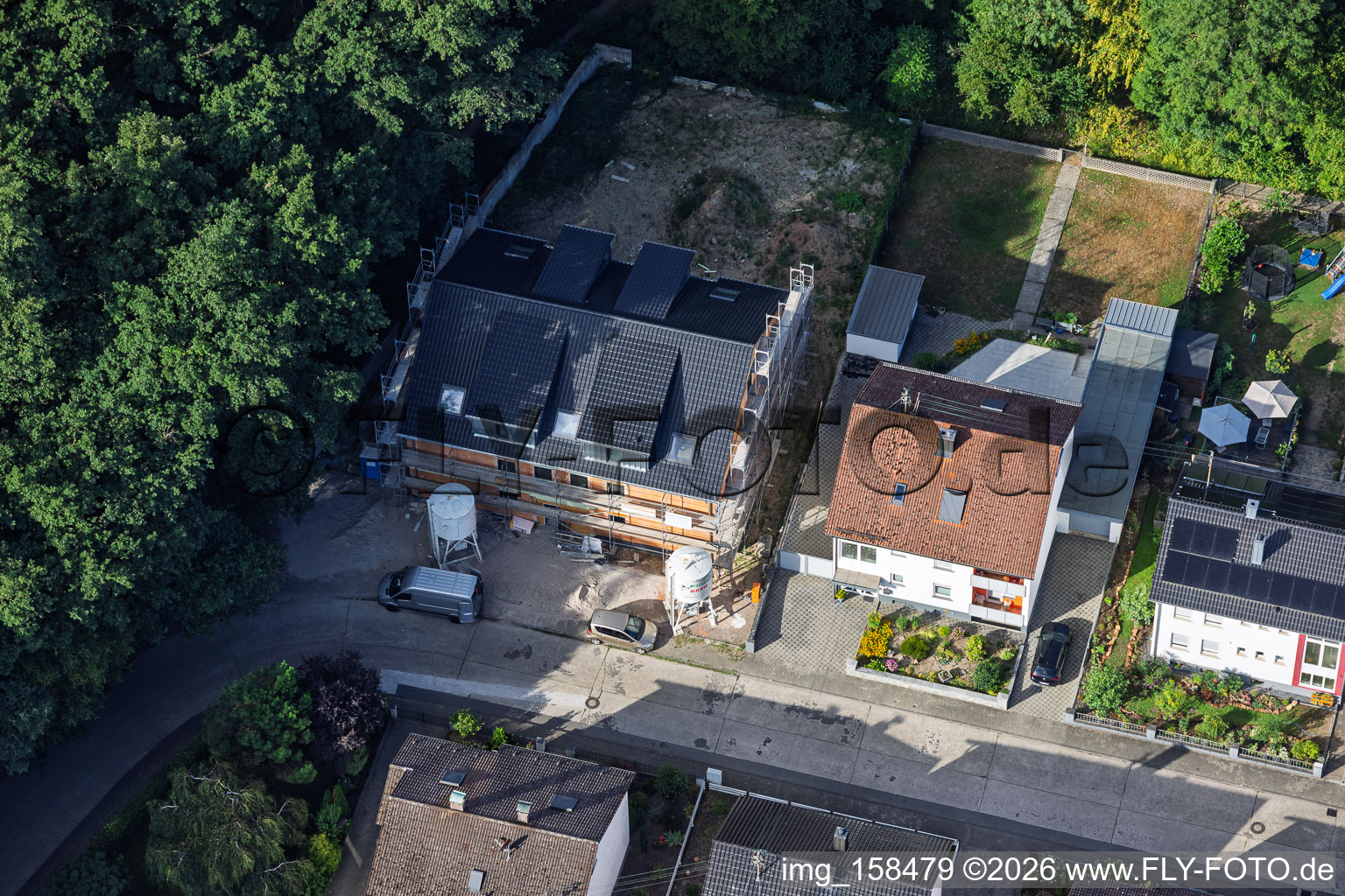 Chantier de construction d'une nouvelle maison de six logements sur Elsässer Straße à Kandel dans le département Rhénanie-Palatinat, Allemagne
