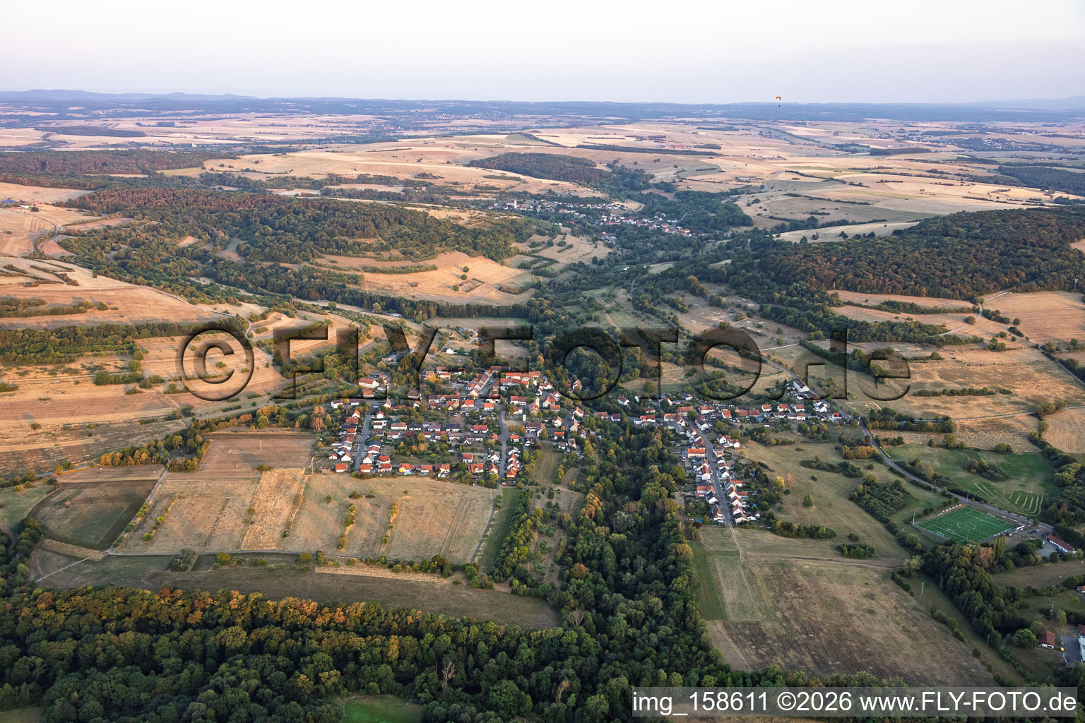 Du nord-ouest à le quartier Niedergailbach in Gersheim dans le département Sarre, Allemagne