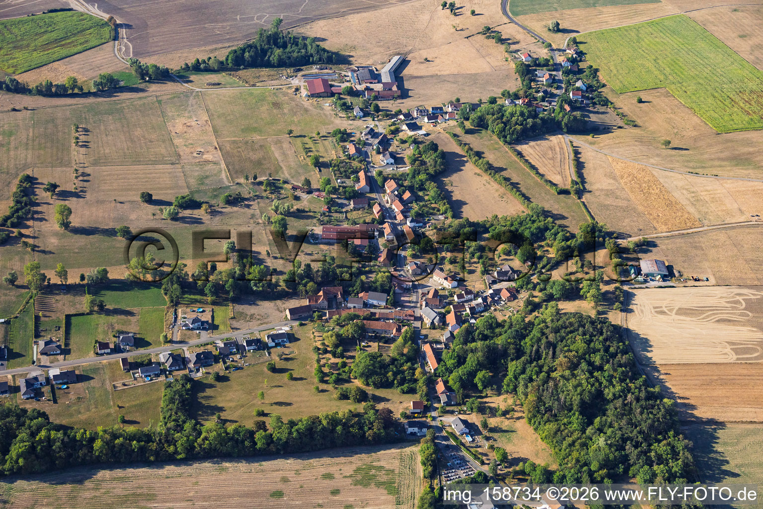 Quartier de Guising, vu du nord à Bettviller dans le département Moselle, France