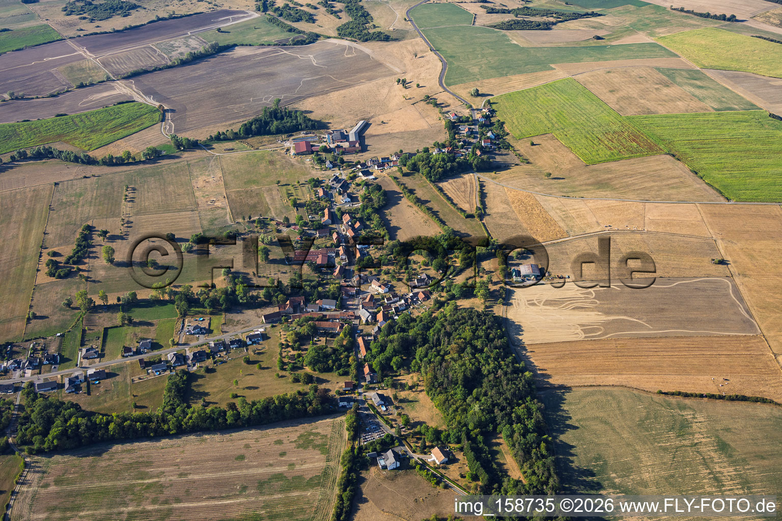 Quartier de Guising, vu du nord à Bettviller dans le département Moselle, France