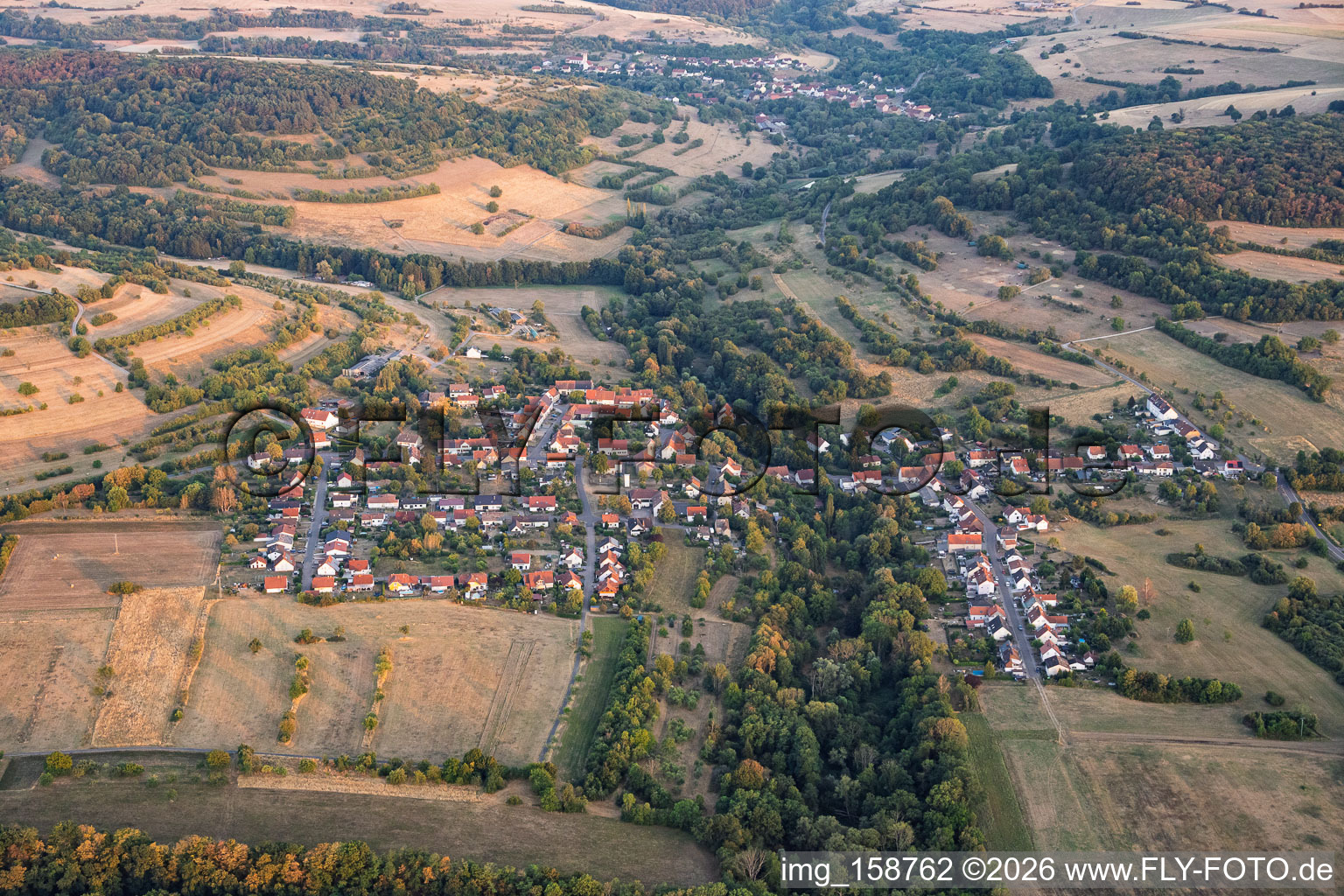 Du nord-ouest à le quartier Niedergailbach in Gersheim dans le département Sarre, Allemagne