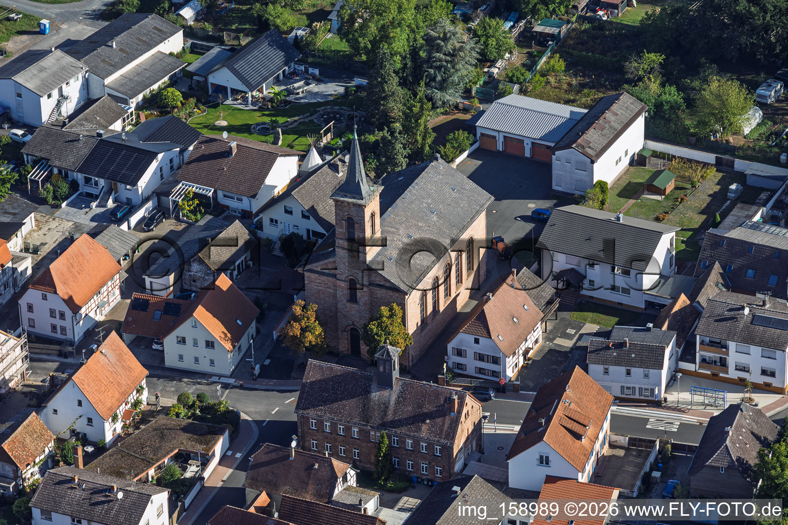 Église protestante Sickenhofen à le quartier Sickenhofen in Babenhausen dans le département Hesse, Allemagne