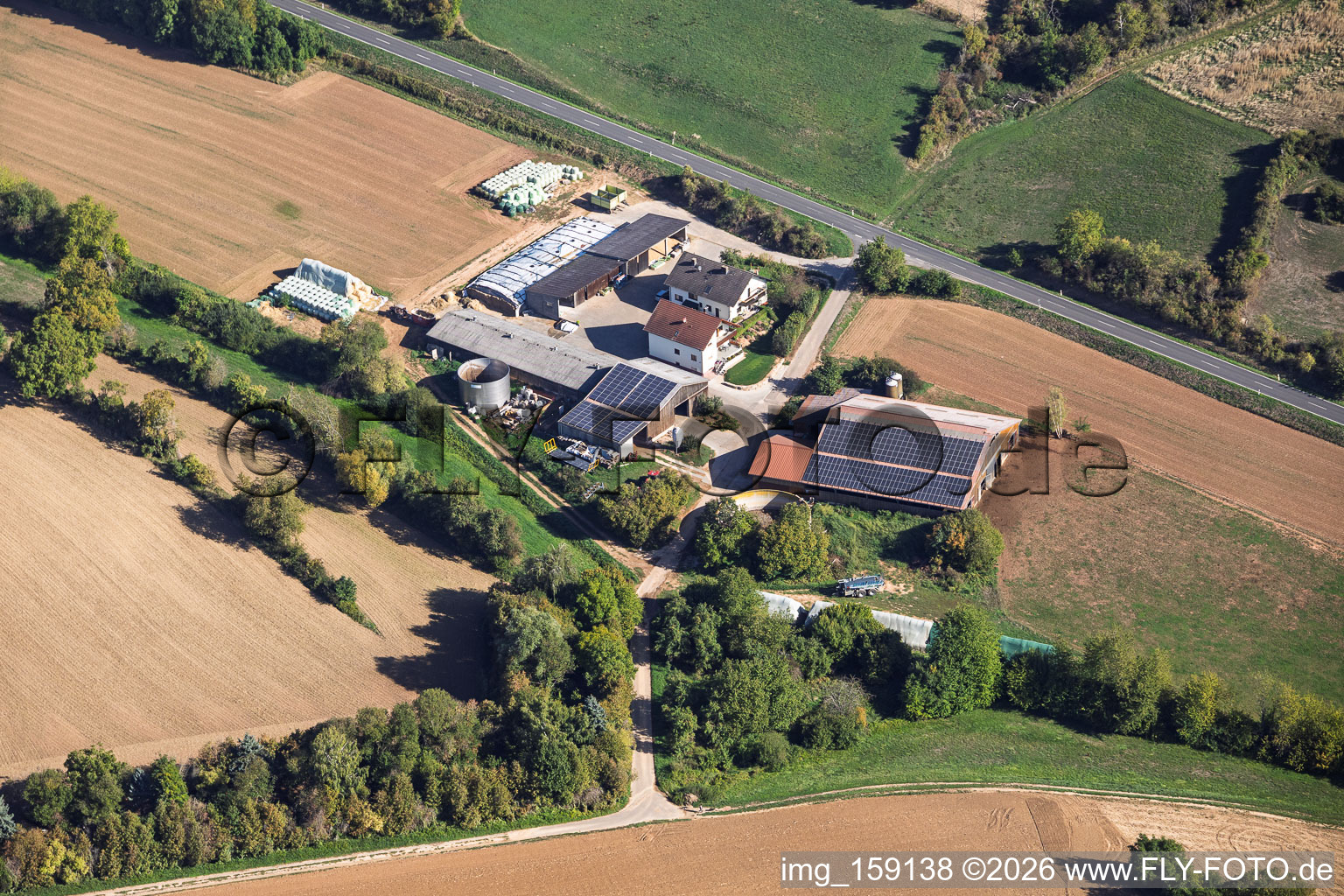 Ferme Hebachhof (Agriculture) à le quartier Radheim in Schaafheim dans le département Hesse, Allemagne