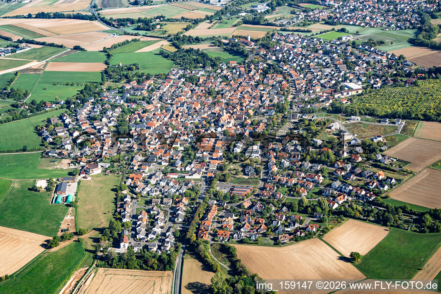 Du sud-ouest à le quartier Pflaumheim in Großostheim dans le département Bavière, Allemagne