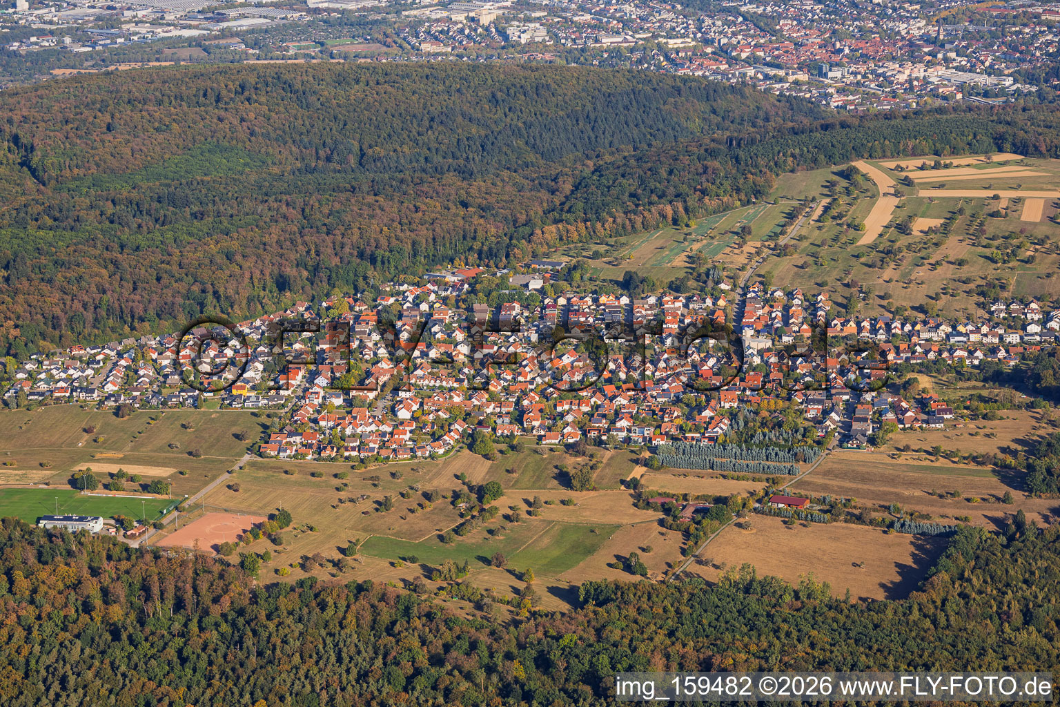 Du sud à le quartier Spessart in Ettlingen dans le département Bade-Wurtemberg, Allemagne