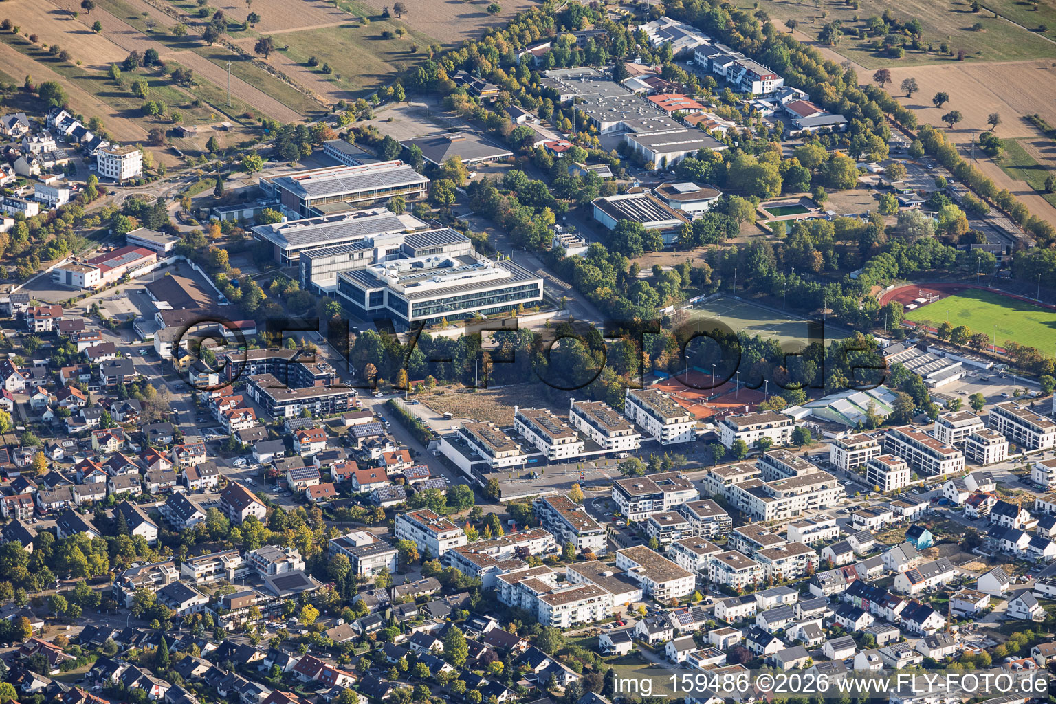 Parc industriel Hewlett-Packard-Straße avec l'Université Agilent à le quartier Busenbach in Waldbronn dans le département Bade-Wurtemberg, Allemagne