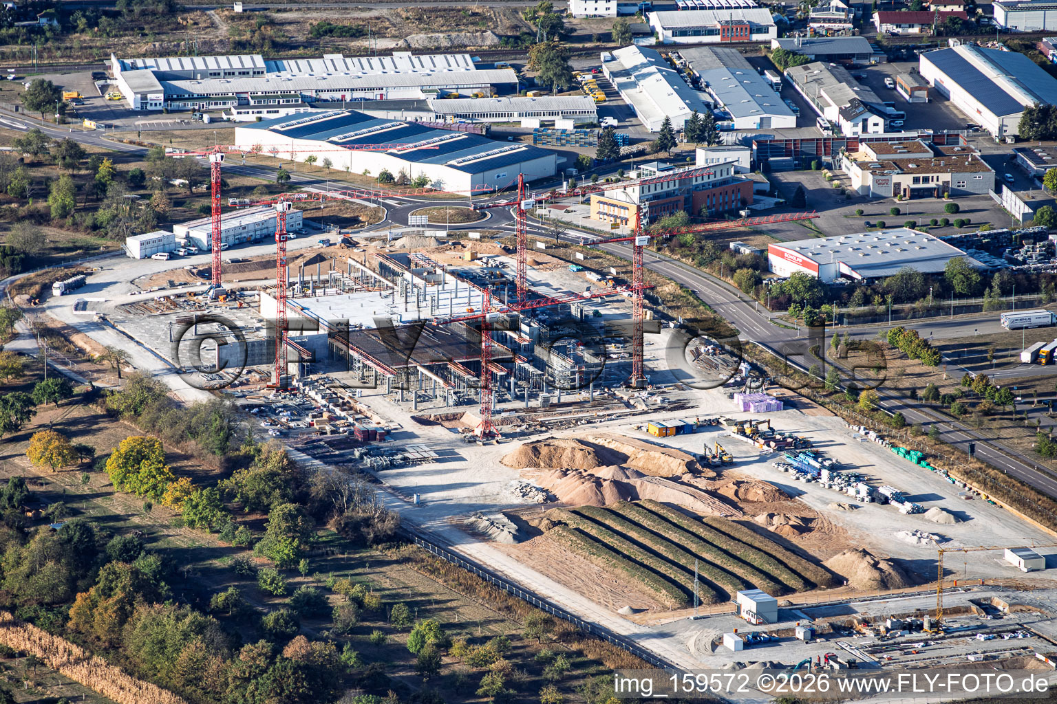 Chantier du nouveau site de VEGA Grieshaber KG dans le parc industriel «Ober-Hardrain» à Kuppenheim dans le département Bade-Wurtemberg, Allemagne
