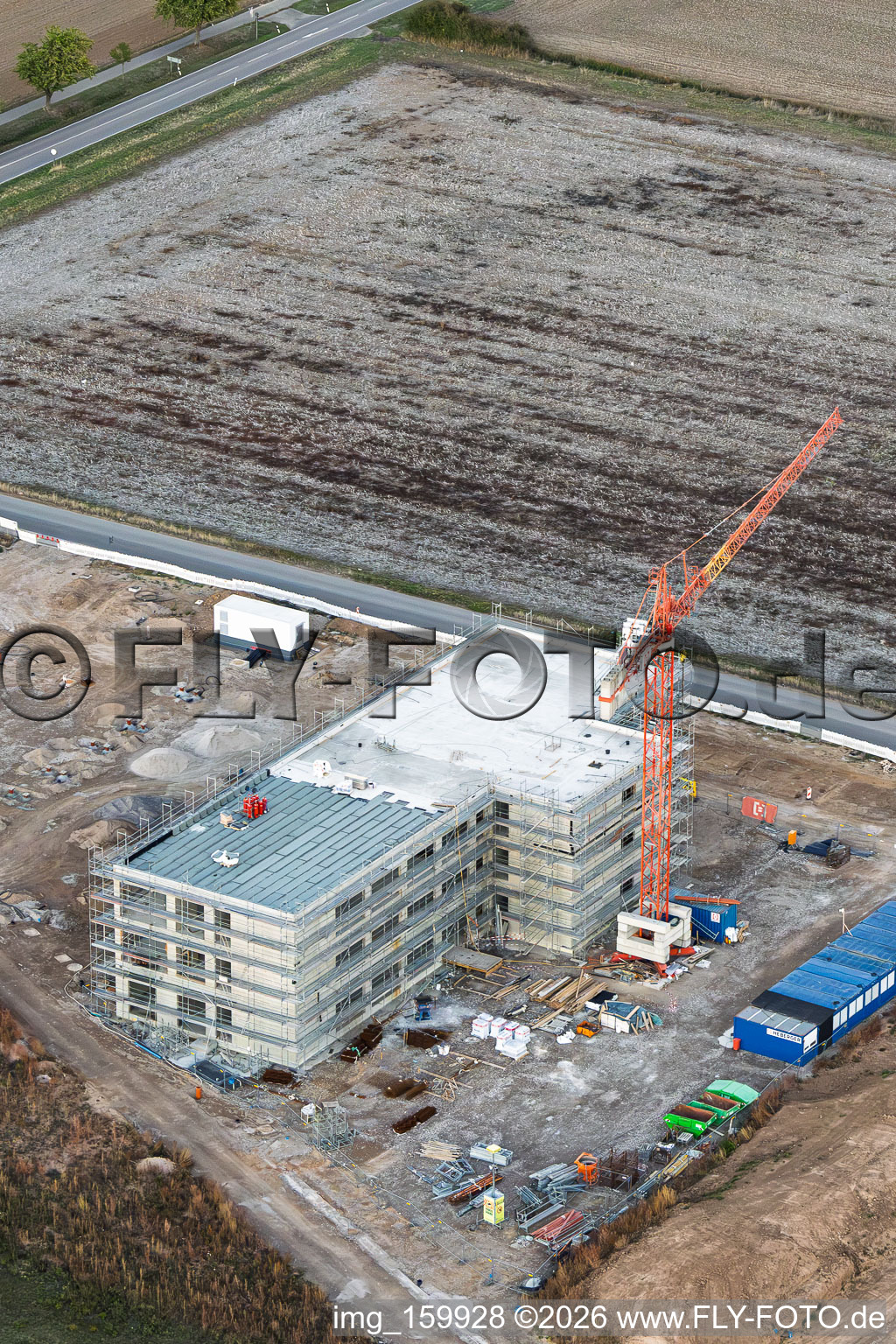 Chantier du nouveau campus de X2E pour les bâtiments administratifs et de production à Rohrbach dans le département Rhénanie-Palatinat, Allemagne