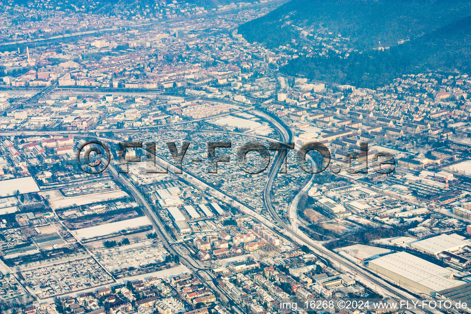 Vue oblique de Quartier Südstadt in Heidelberg dans le département Bade-Wurtemberg, Allemagne