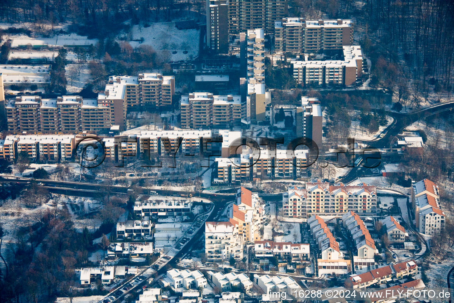 Quartier Emmertsgrund in Heidelberg dans le département Bade-Wurtemberg, Allemagne vue d'en haut