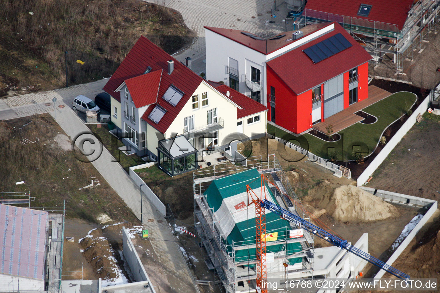 Vue d'oiseau de Nouvelle zone de développement sur le Höhenweg à Kandel dans le département Rhénanie-Palatinat, Allemagne