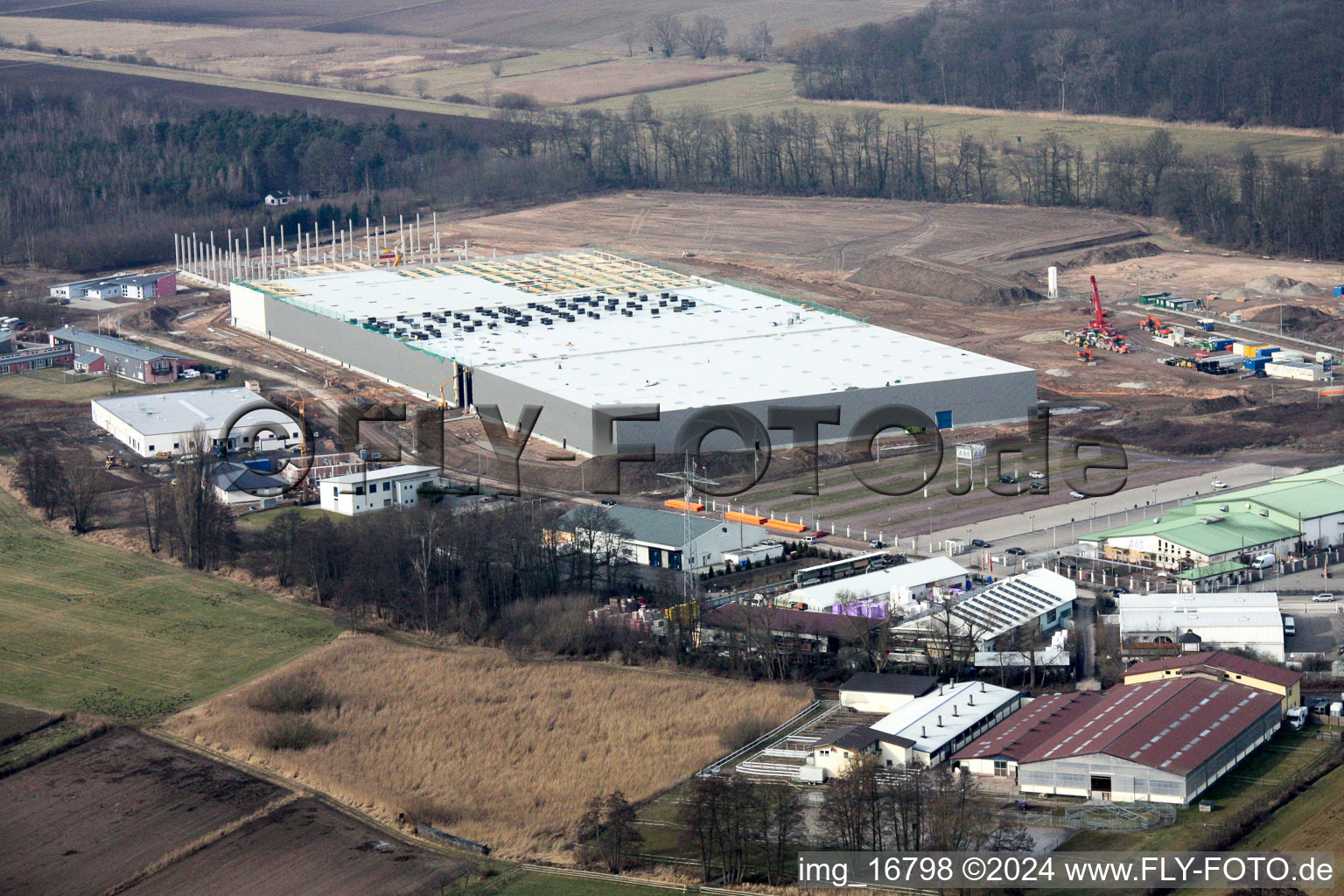 Photographie aérienne de Zone commerciale Am Horst à le quartier Minderslachen in Kandel dans le département Rhénanie-Palatinat, Allemagne