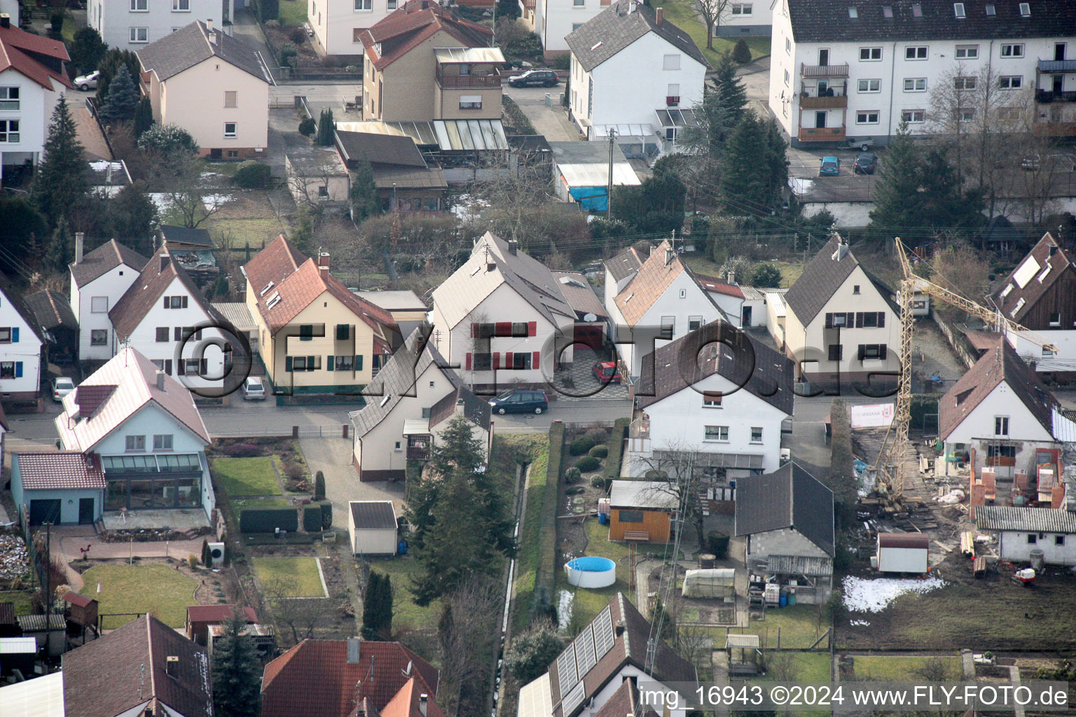 Waldstr. à Kandel dans le département Rhénanie-Palatinat, Allemagne d'en haut