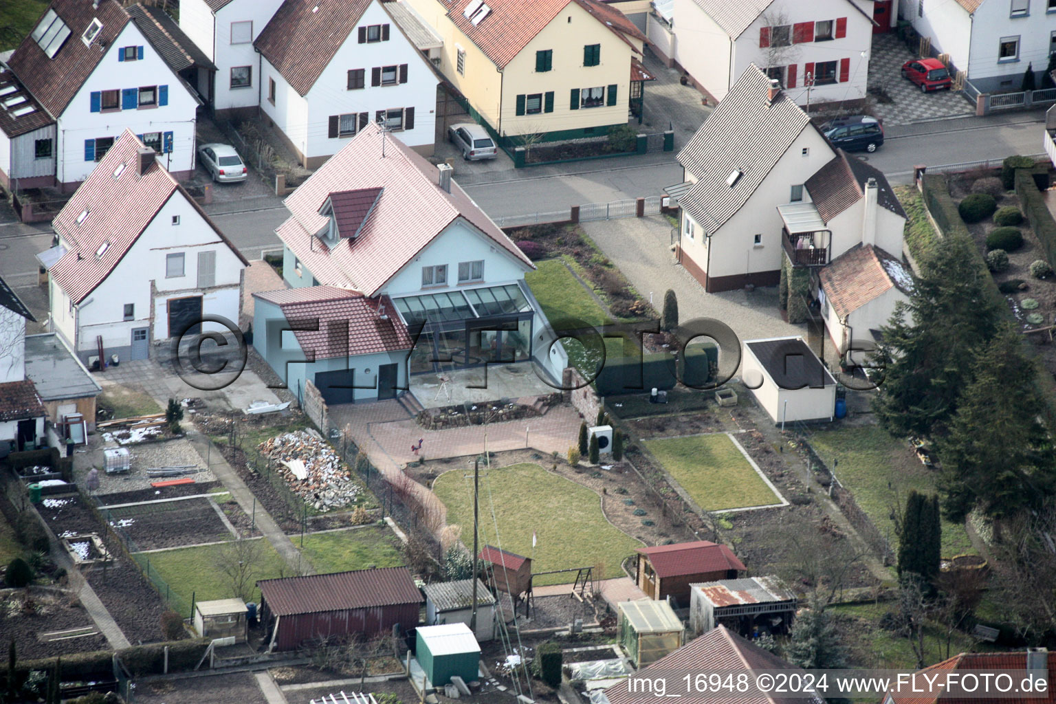 Waldstr. à Kandel dans le département Rhénanie-Palatinat, Allemagne depuis l'avion