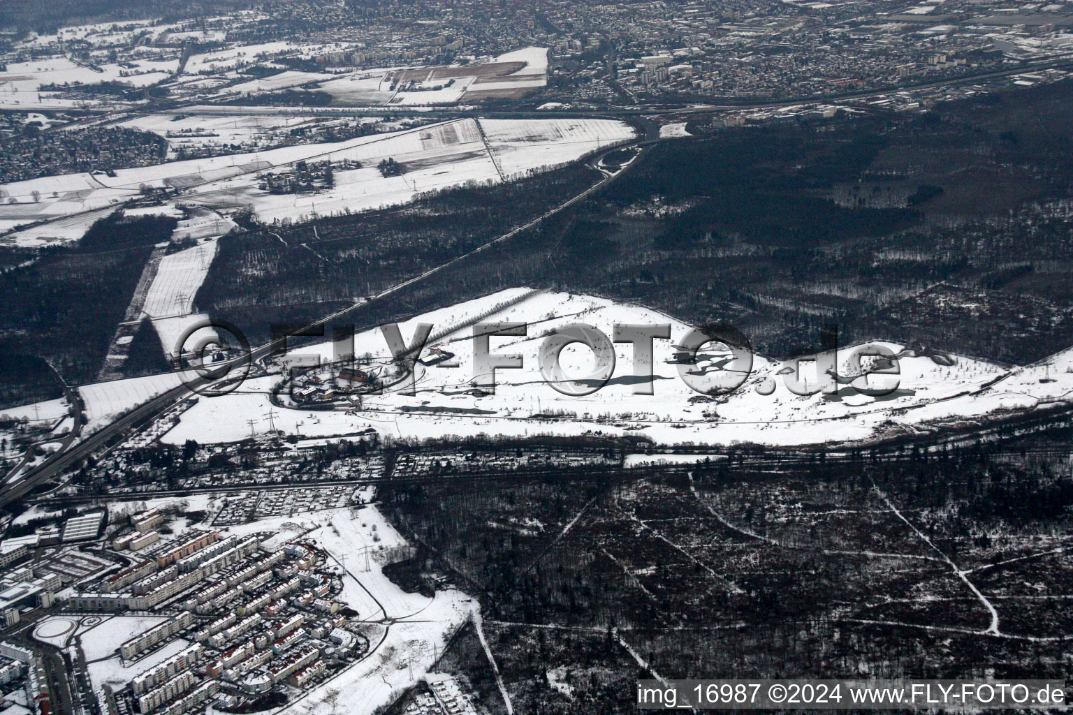 Vue aérienne de Domaine Scheibenhardt, terrain de golf à le quartier Beiertheim-Bulach in Karlsruhe dans le département Bade-Wurtemberg, Allemagne