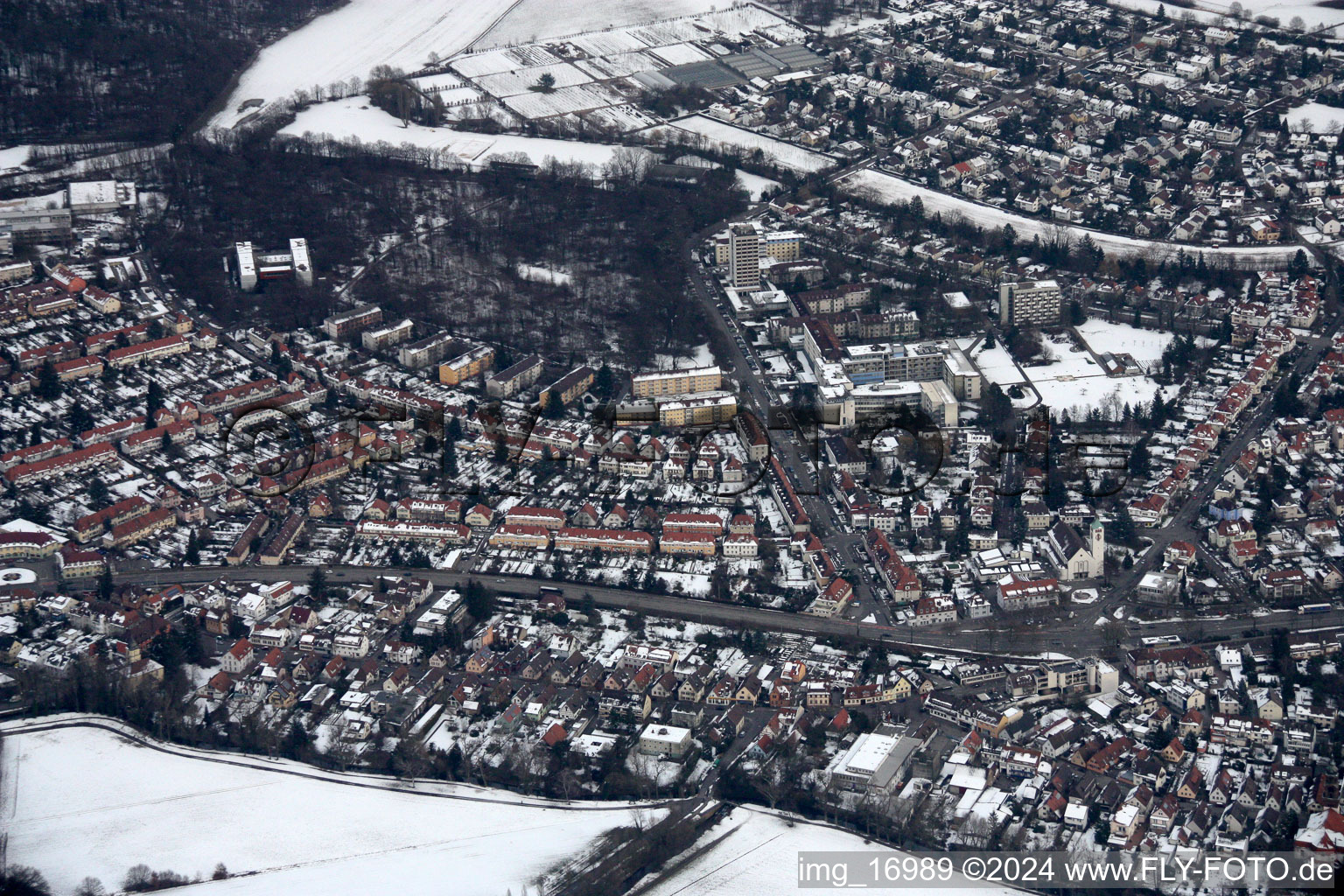 Photographie aérienne de Diaconesse KH à le quartier Rüppurr in Karlsruhe dans le département Bade-Wurtemberg, Allemagne